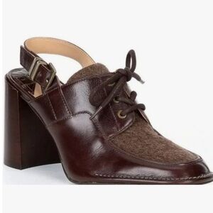 NEW Antonio Melani Rae Brown leather Slingback mule heel women size 6